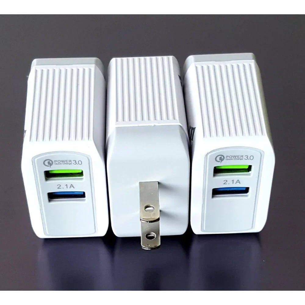 3pack Double Port Wall Charger Phone Travel Charger QC 3.0 Quick Charge